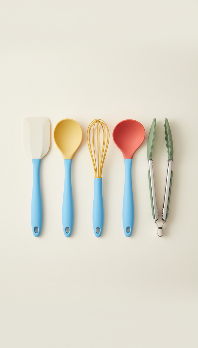 Set de utensilios de cocina en silicona flexible