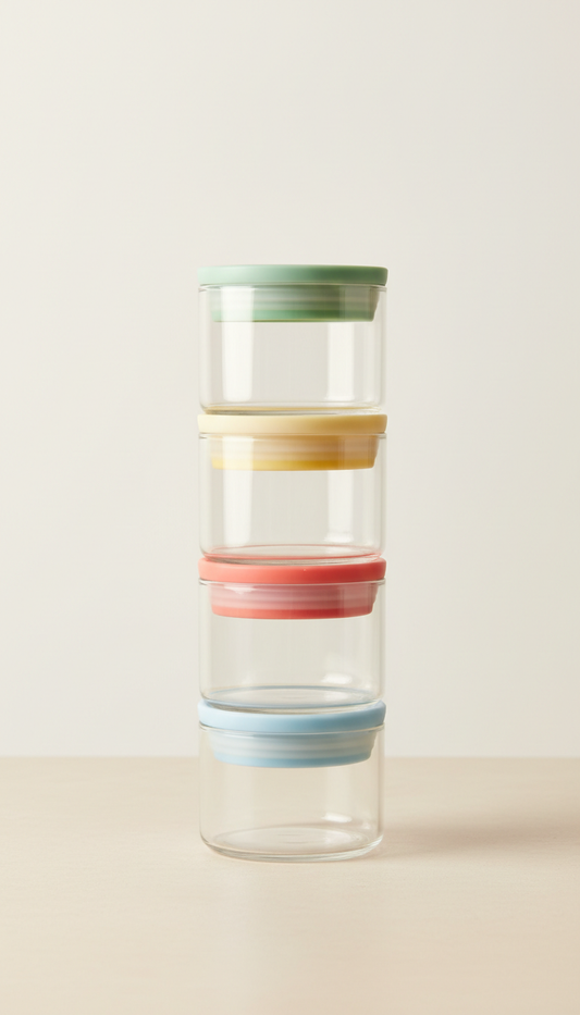 Tarros de vidrio apilables para despensa